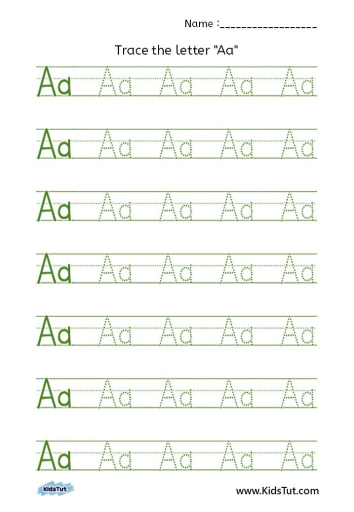 Trace the Letters worksheet designed for Pre-K fine motor skills development