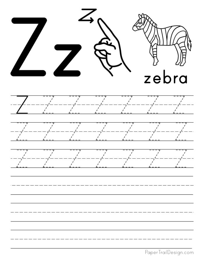 Kids practicing tracing the letter Z on a prekindergarten worksheet to enhance fine motor skills
