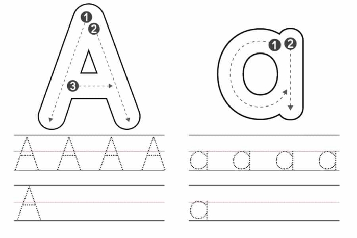 Pre-K student practicing fine motor skills with a life science themed Trace the Letters worksheet