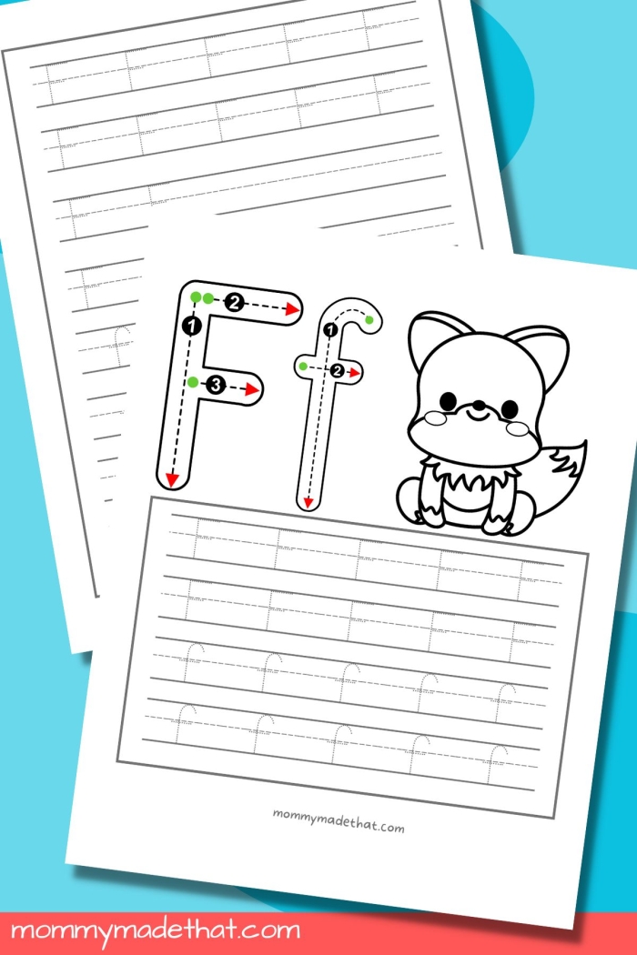 Practice Tracing the Letter F worksheet for young learners to develop writing abilities Worksheet for tracing the letter F designed for Pre-K children to enhance fine motor skills