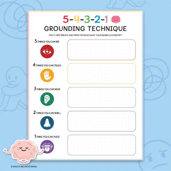 Pre-K worksheet with colorful illustrations for matching body parts to the five senses