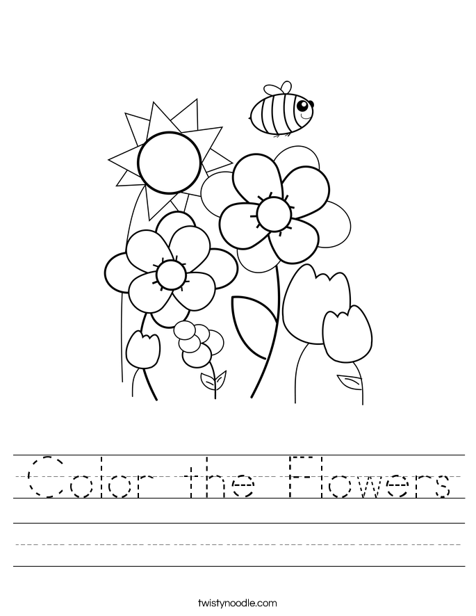 Children engaged in the Count and Color the Flowers worksheet, focusing on positional words and numbers. Count and Color the Flowers worksheet for Pre-K students, image 23.