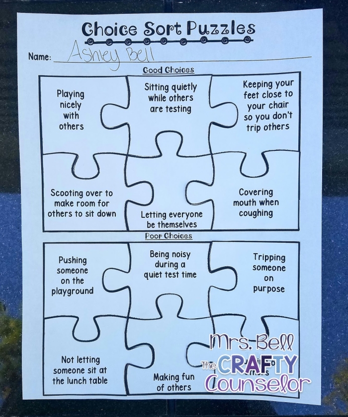 Pre-K student reward chart with colorful stars and spaces to track good choices and behaviors during learning activities