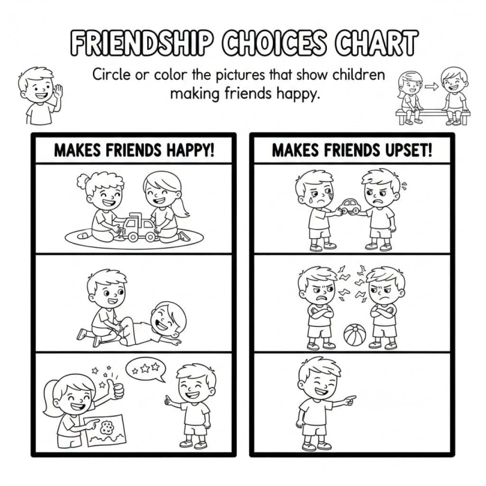 Pre-K student filling out a Good Choice Chart to track positive behavior and earn rewards