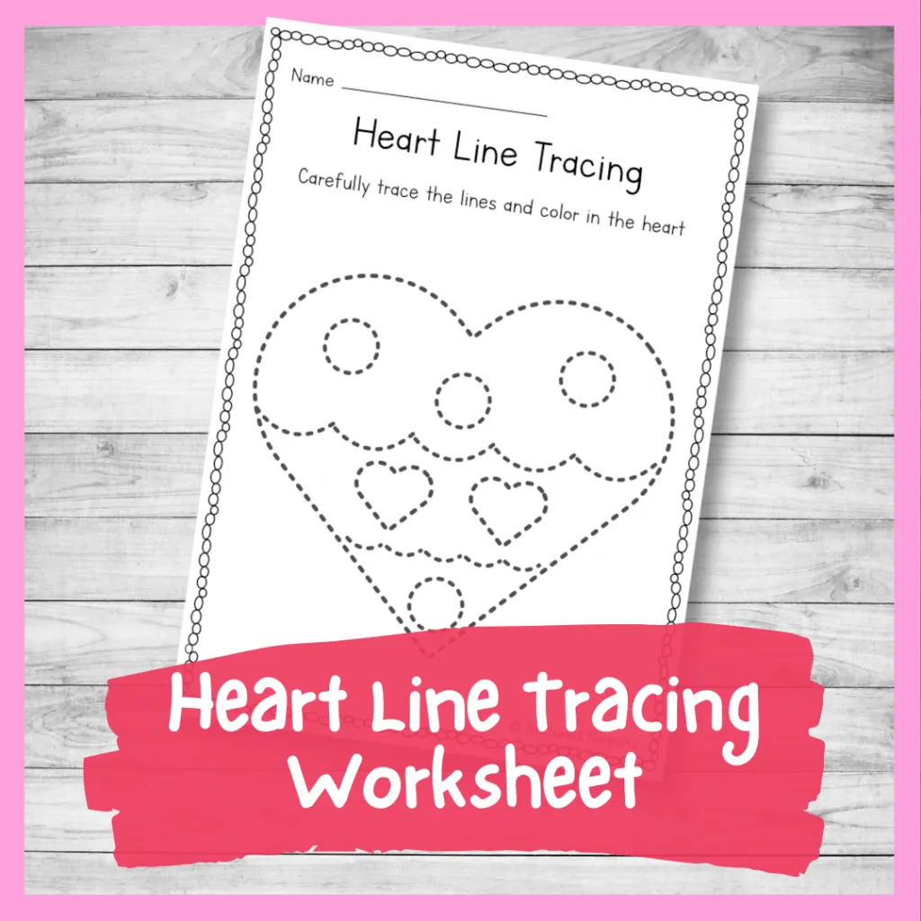 Trace the Heart worksheet for young learners in Life Science A colorful worksheet for Pre-K children to trace and decorate a heart