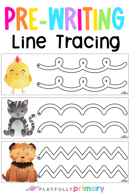 Prekindergarten worksheet for tracing horizontal lines to develop fine motor control 09