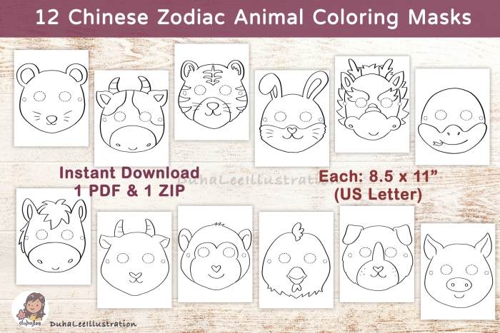 Colorful Chinese zodiac mask representing the Year of the Horse for preschool activities