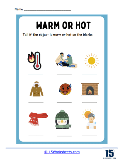 Hot or Cold Temperature Sorting Worksheet for Preschool Statistics Pre-K worksheet where students cut and sort images into hot or cold temperature categories
