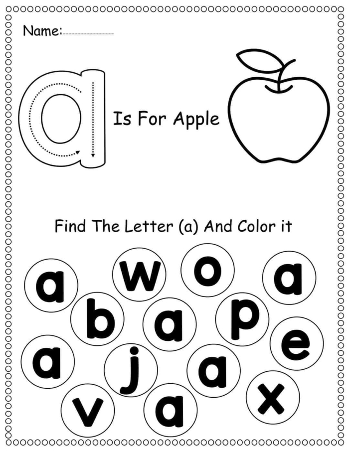 Pre-K student completing an Identifying Letters Assessment worksheet focused on space vocabulary