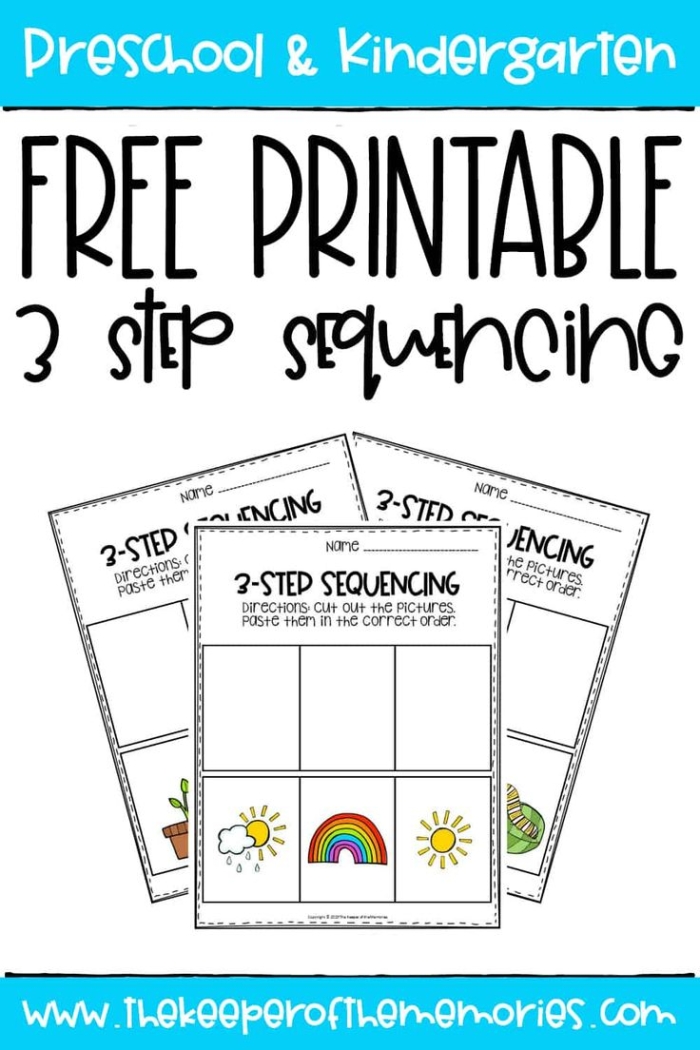 Image of sequencing assessment worksheet for mixed operations in early childhood education Children's Image Sequencing Check-In worksheet for Pre-K students showcasing event order understanding