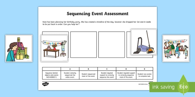 Kids engaging with the Image Sequencing Assessment worksheet for handwriting practice