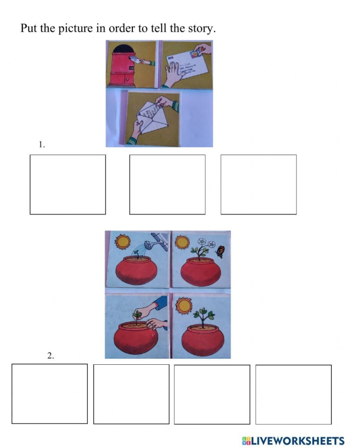 Kids showcasing their sequencing abilities in a fun worksheet