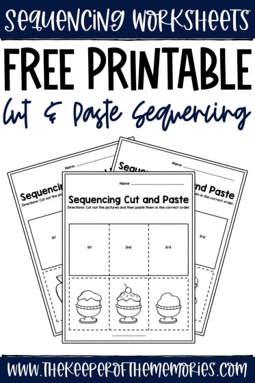 Children practicing sequencing skills on an Image Sequencing Assessment worksheet