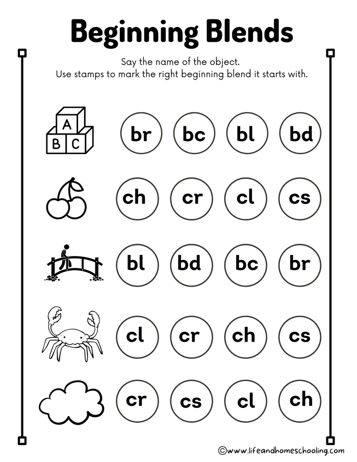 Blend at the Beginning worksheet designed for Pre-K students to practice initial blends. Engaging activity sheet for young learners to enhance their writing skills.