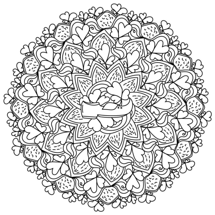 Fun coloring page celebrating St. Patrick's Day, perfect for early readers and creative activities St. Patrick's Day mandala worksheet designed for preschoolers to color and explore Irish folklore
