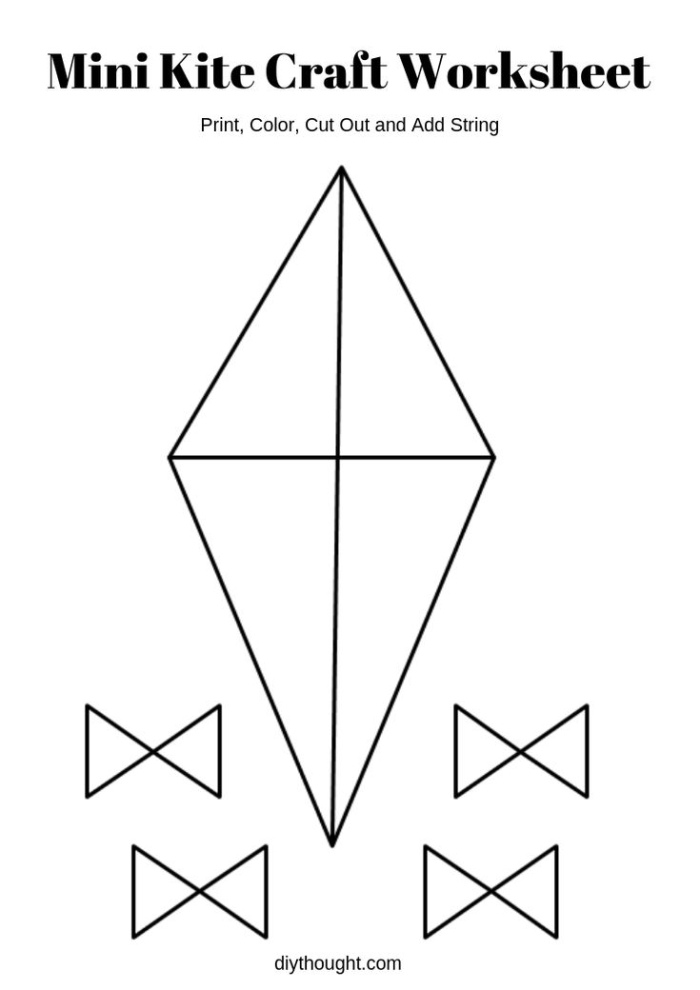 Color by number worksheet featuring a vibrant kite for Pre-K students