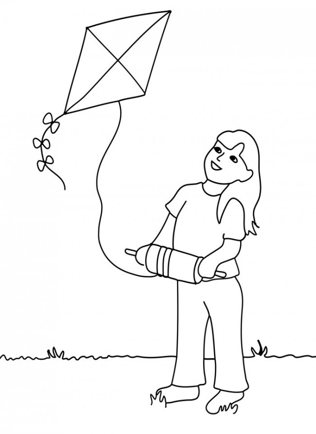 Kid enjoying a sunny spring day while flying a colorful kite in the park