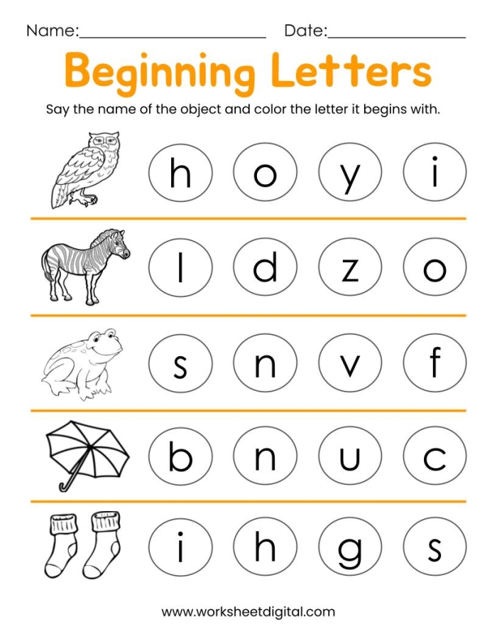 Colorful worksheet for Pre-K children featuring activities to learn the letter A