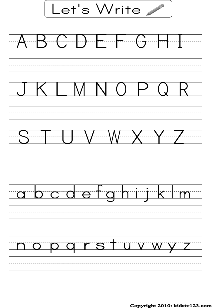 Tracing and writing activities for the letter A in a Pre-K worksheet