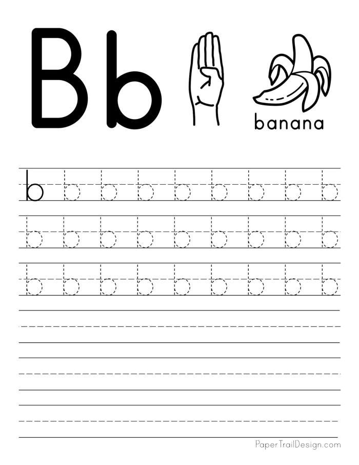 Pre-K worksheet showing the letters b, d, and p with dotted lines for tracing practice