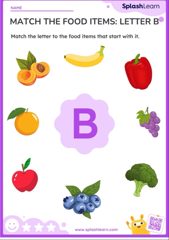 Worksheet featuring activities for learning about things that start with the letter B in Pre-K. Engaging alphabet game designed to enhance reading and spelling skills for young learners.