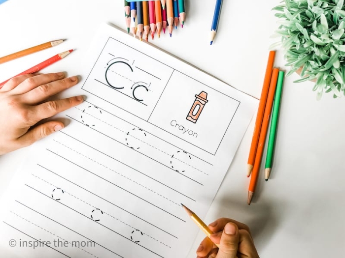 Worksheet featuring activities for preschoolers to find words that begin with the letter C