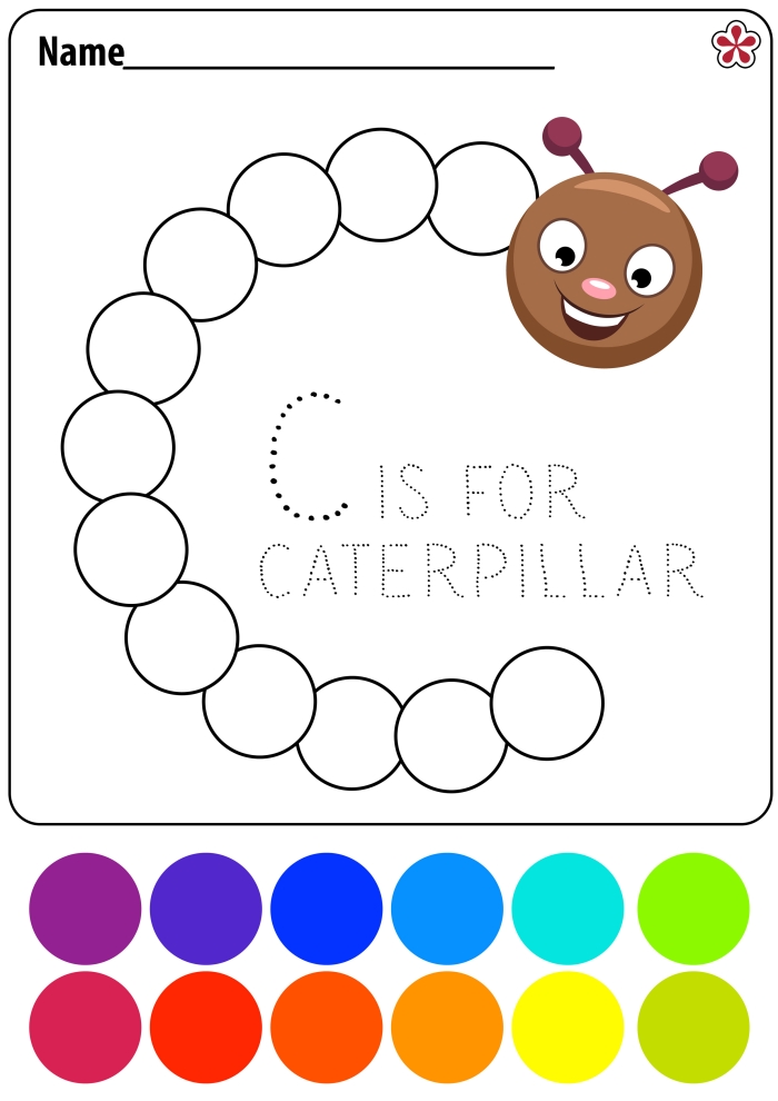 C Is For... worksheet image 12 for preschool letter and sound recognition Pre-K C Is For... worksheet featuring a fun letter C coloring activity for pattern practice