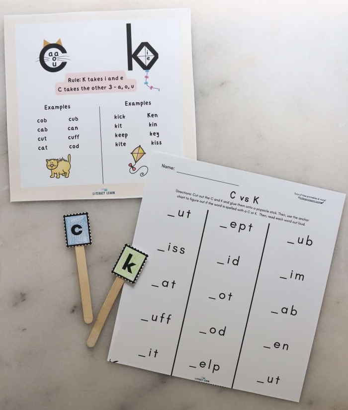 Worksheet for identifying objects that start with the letter C for Pre-K children