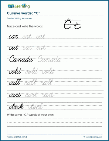 Worksheet for identifying objects that begin with the letter C for Pre-K children