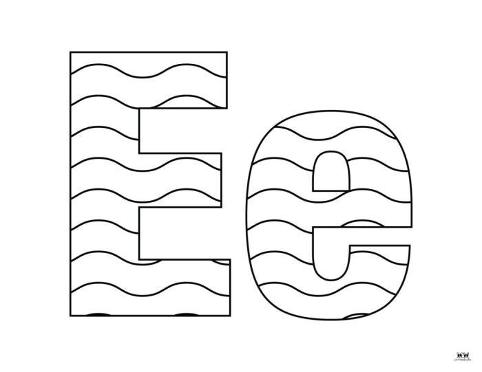 Pre-K worksheet page featuring an educational letter E activity with pictures to color