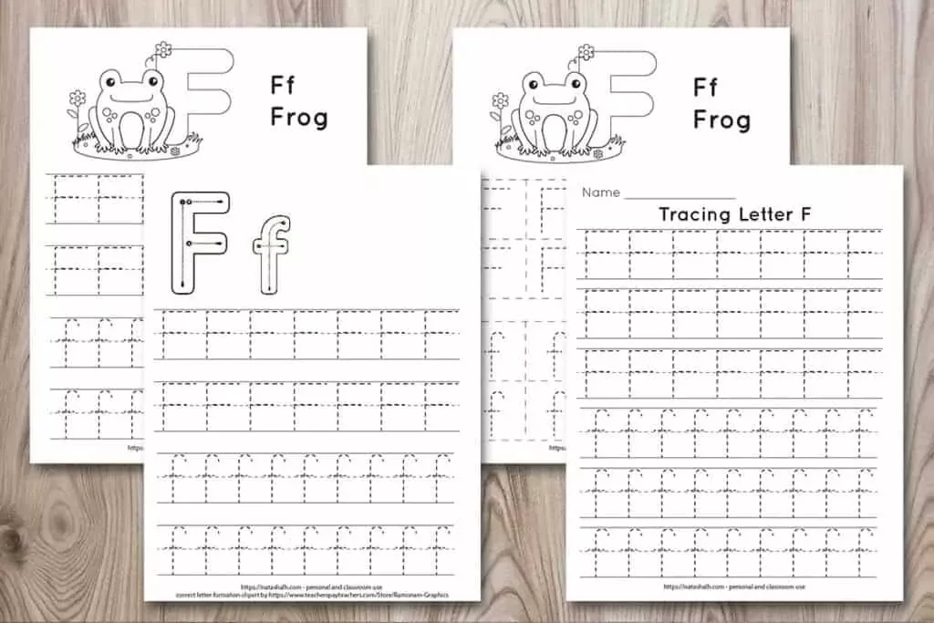 Practice Tracing the Letter F Worksheet for Pre-K Students Kids practicing tracing the letter F on a worksheet designed for pre-K learners