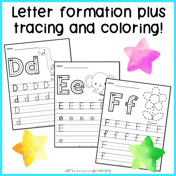 Pre-K student practicing letter formation on an alphabet tracing assessment worksheet