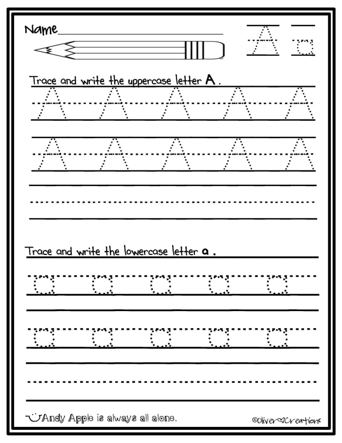 Letter Formation Assessment worksheet for Pre-K students focusing on alphabet tracing skills