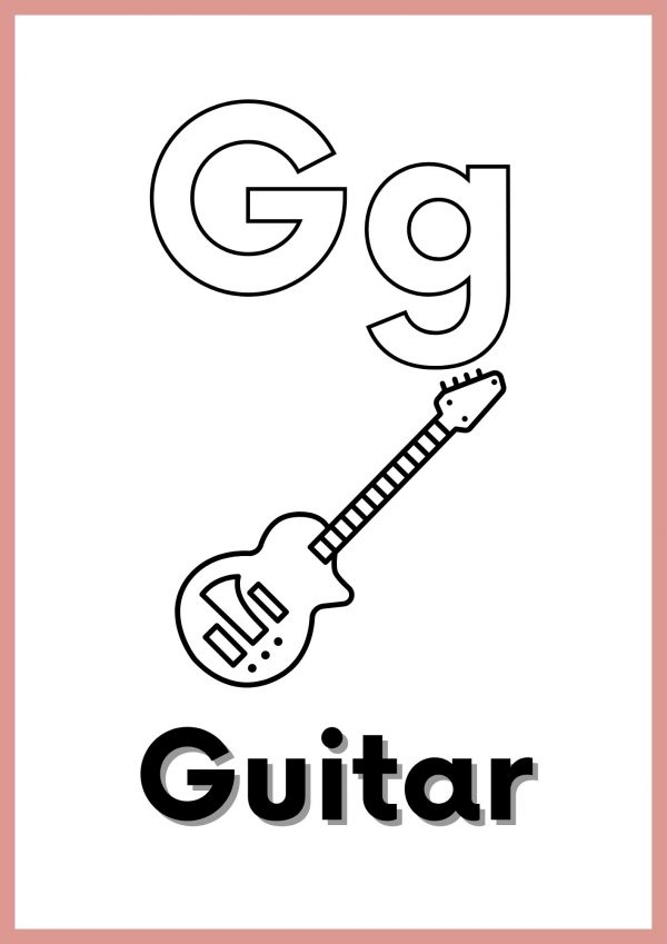 Pre-K phonics worksheet featuring various objects for children to identify items that begin with the letter G