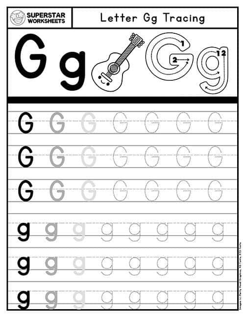 Reading worksheet for Pre-K Worksheet for preschoolers focusing on the letter G, featuring engaging activities and illustrations. Get Ready for Reading: All About the Letter G worksheet for Pre-K learners.