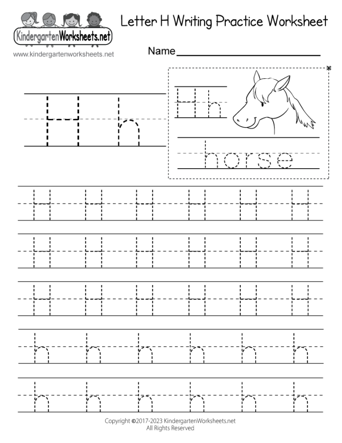 Engaging Letter H worksheet for early learners in Pre-K and kindergarten Worksheet for preschoolers to identify words beginning with the letter H