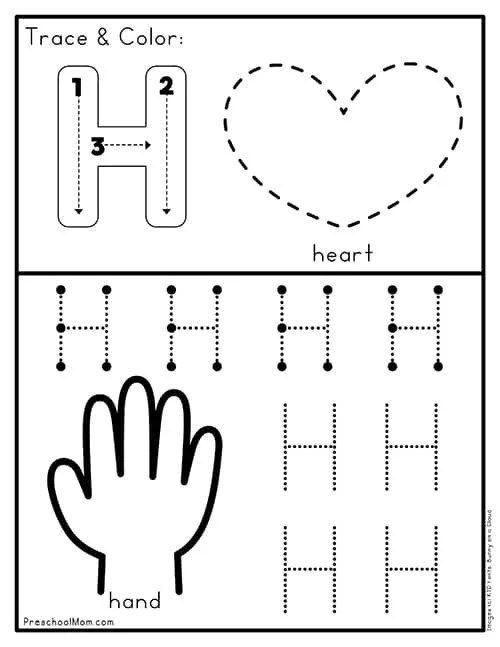 Interactive Letter H activity for preschool and early elementary students Worksheet featuring activities to find words beginning with the letter H for young learners