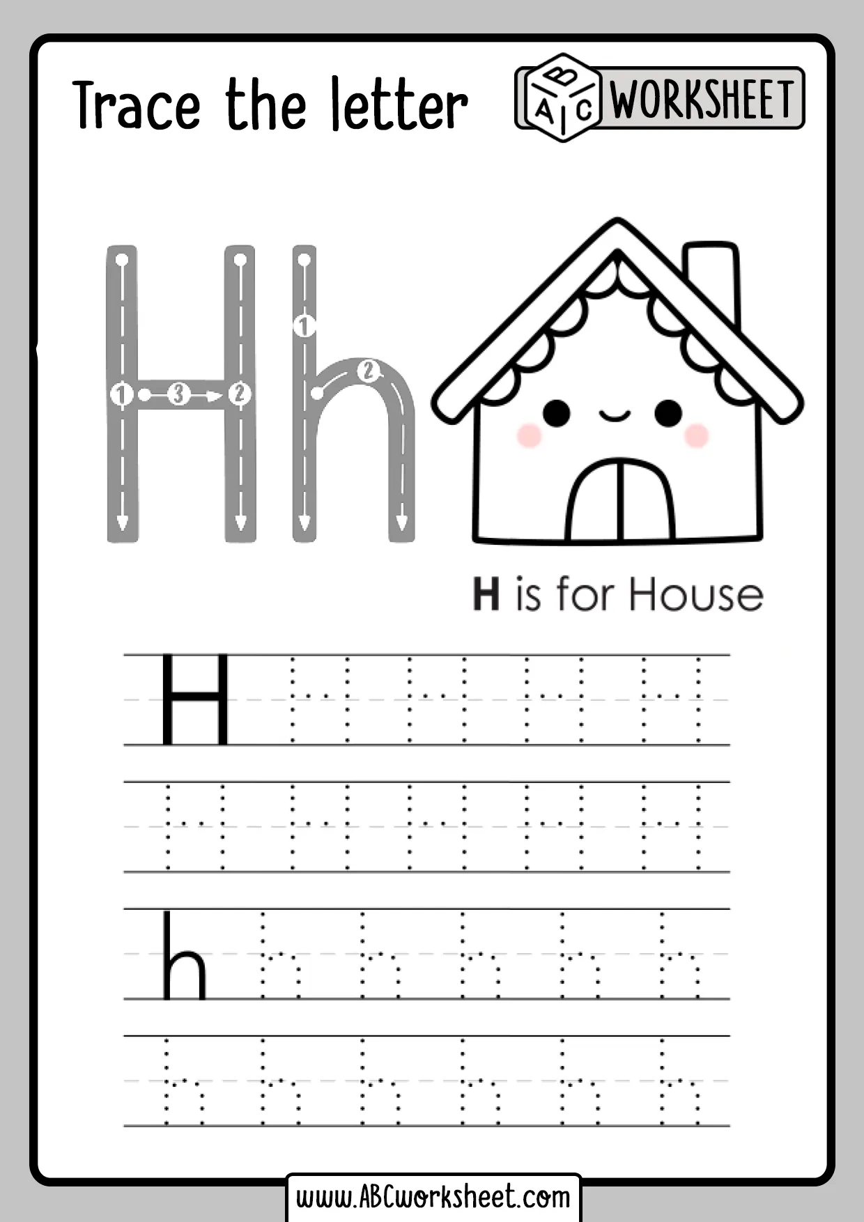 Interactive Letter Book: H activity designed for early learners and their families Hands-on worksheet for preschoolers featuring words that begin with the letter H