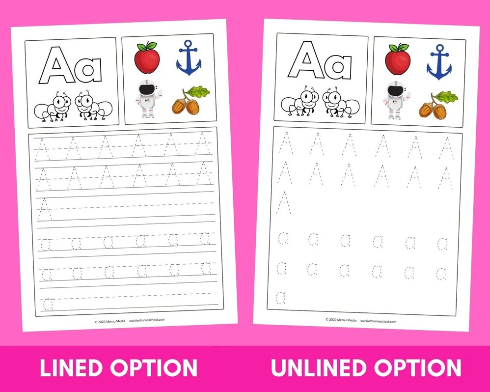Prekindergarten student practicing tracing the letter L on a worksheet