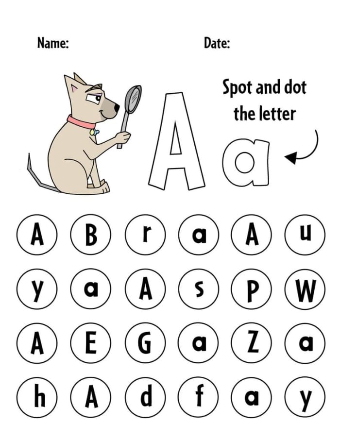 Pre-K worksheet featuring a matching activity for uppercase and lowercase letters 22