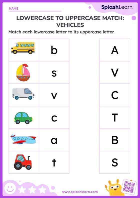 Pre-K worksheet with puzzle pieces for matching uppercase and lowercase letters