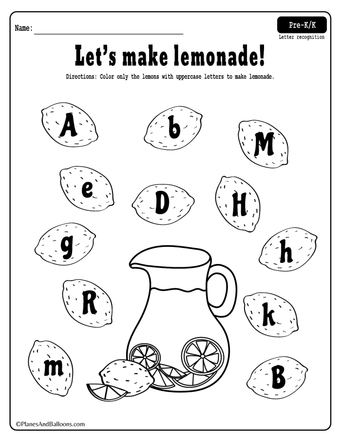 Uppercase and lowercase letter matching activity for preschoolers