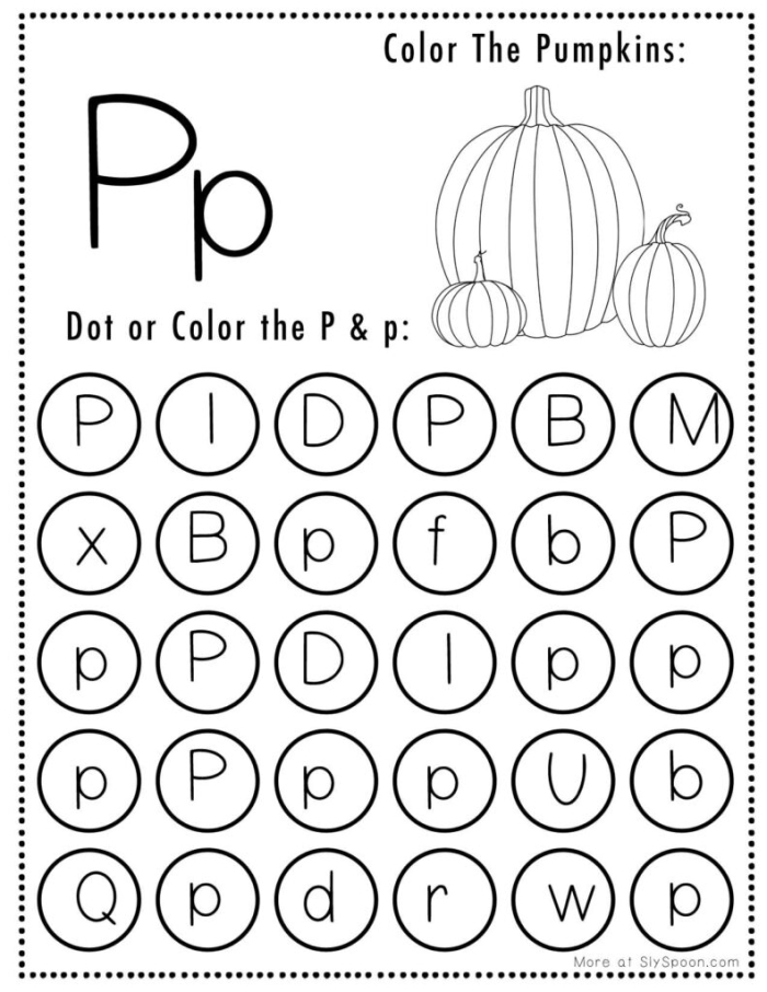 Engaging letter P worksheet for preschool and early elementary students Worksheet featuring the letter P with activities for young learners
