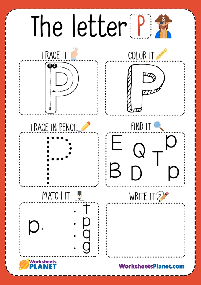 Interactive Letter P activity designed for preschool and early grade students Worksheet featuring words that begin with the letter P for young learners