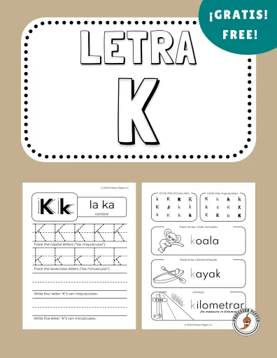 Pre-K phonics worksheet featuring various objects to help students identify words that start with the letter K