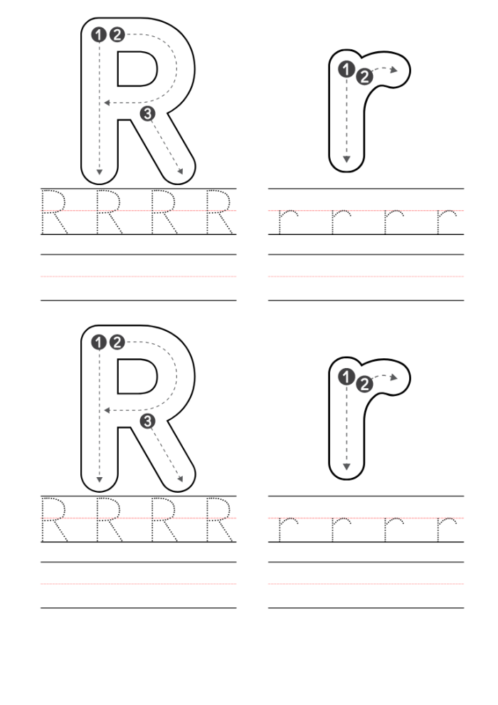 Worksheet featuring a hands-on activity for preschoolers to find words starting with the letter R