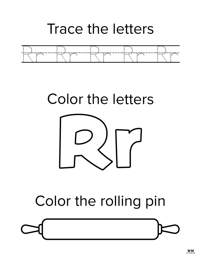 Worksheet activity featuring words that start with the letter R for young learners
