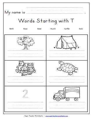 Worksheet featuring items that start with the letter T for phonics practice in Pre-K. Engaging phonics worksheet: Things that Start with T for early literacy development.