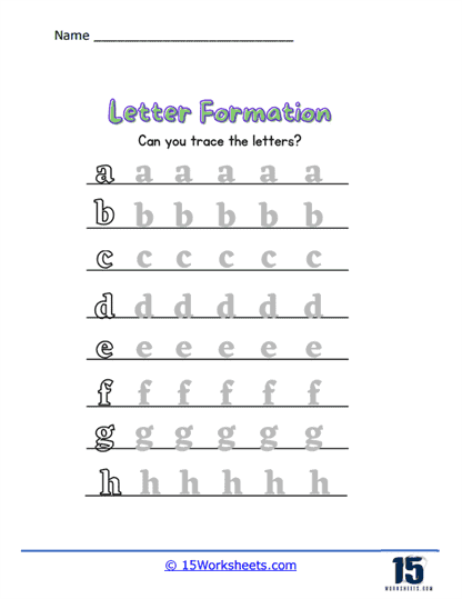 Alphabet tracing worksheet designed for Letter Formation Assessment in Pre-K