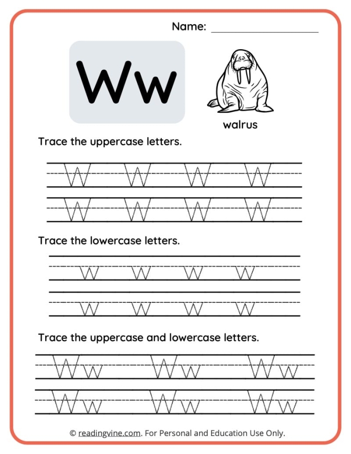 Numbers and Counting worksheet for Pre-K Worksheet focused on the letter W, helping Pre-K learners practice writing and recognition. Get Ready for Reading: All About the Letter W worksheet for numbers and counting.